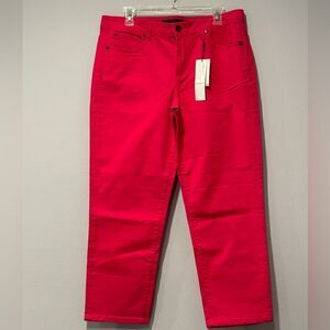 Calvin Klein slim fit cropped leg lightweight jeans in pink size 33/16